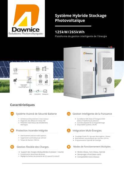 Armoire Industrielle Batterie 265 kWh + Onduleur 125 kW